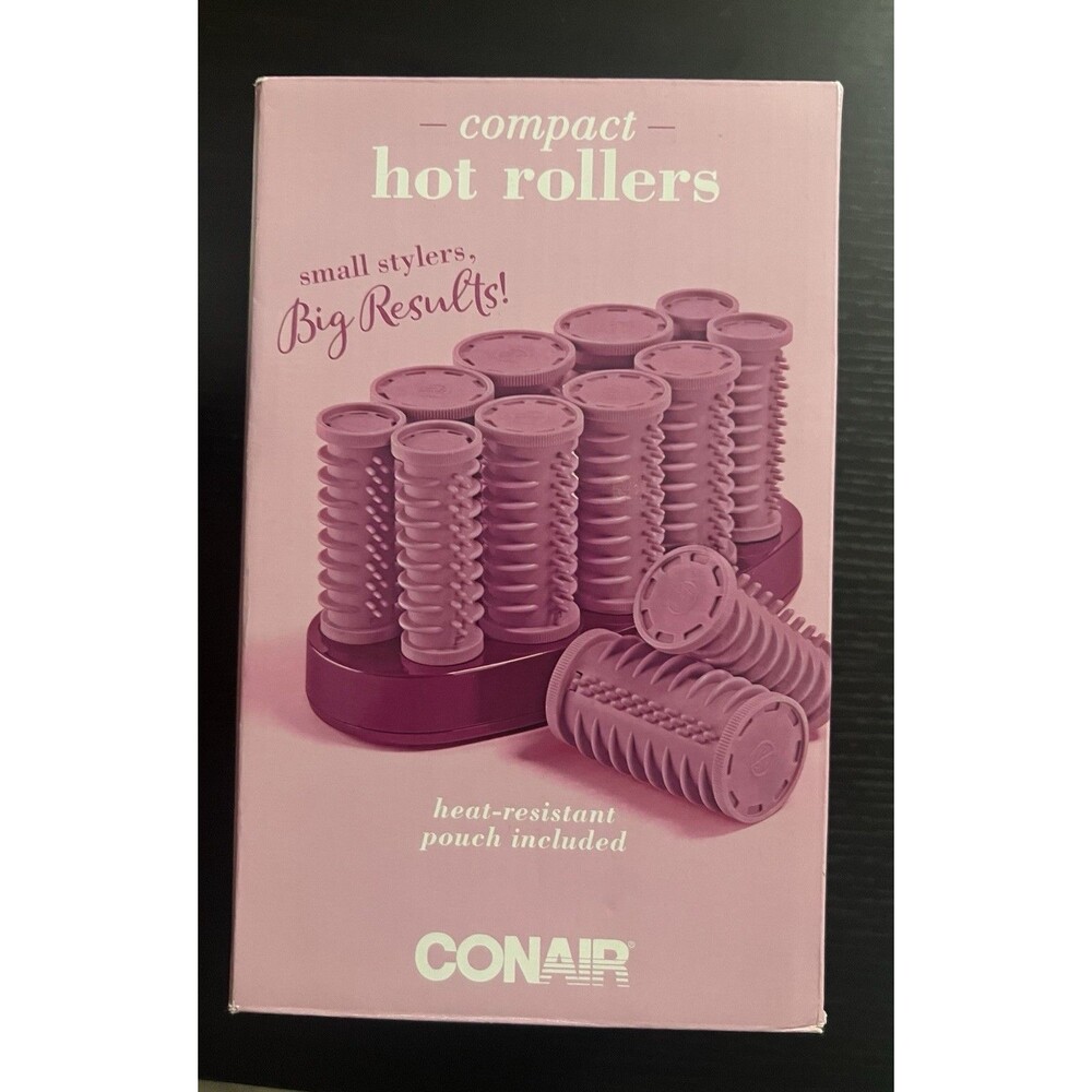 CONAIR Compact Hot Rollers Instant Heat Set of 10 On The Go Styling
